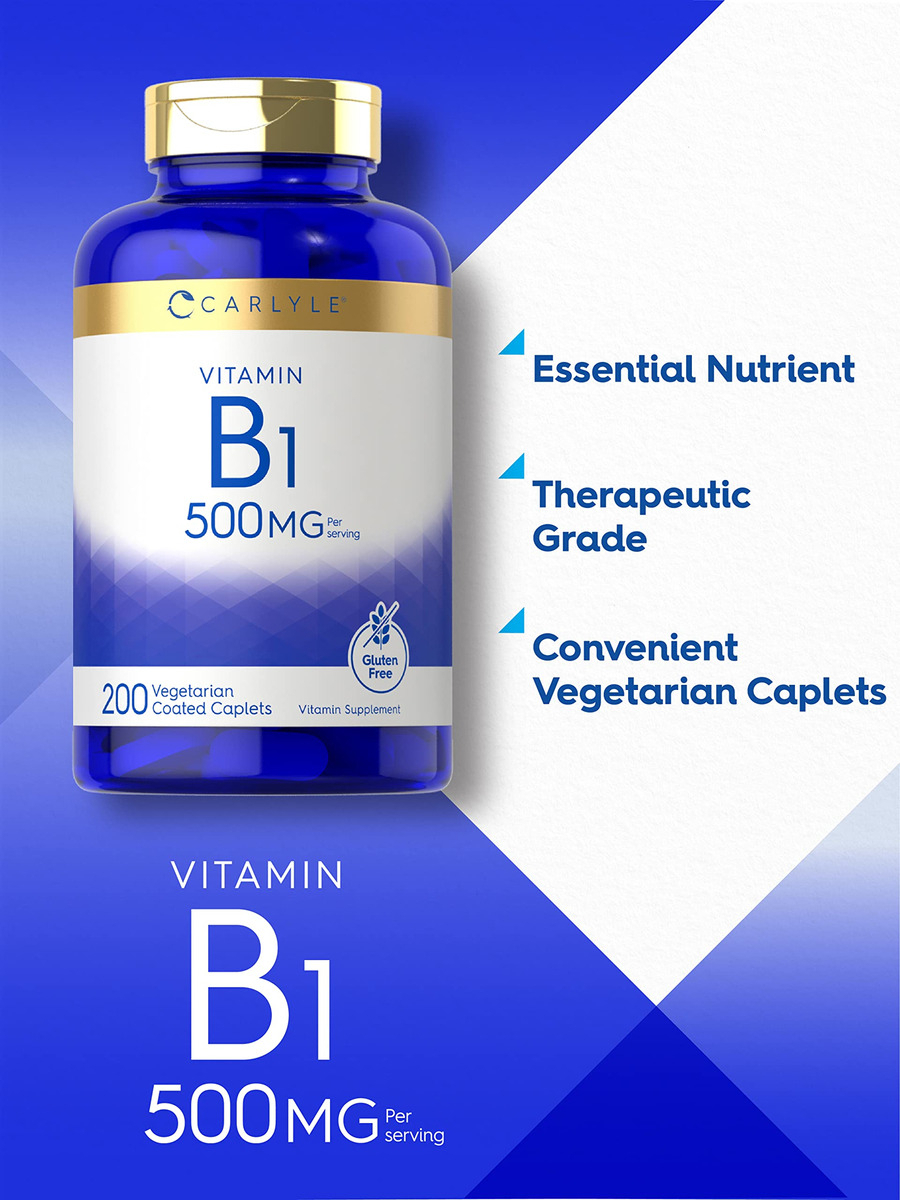 Salud y Equipamiento Médico - Vitamina B1 500mg (tiamina) Carlyle 3