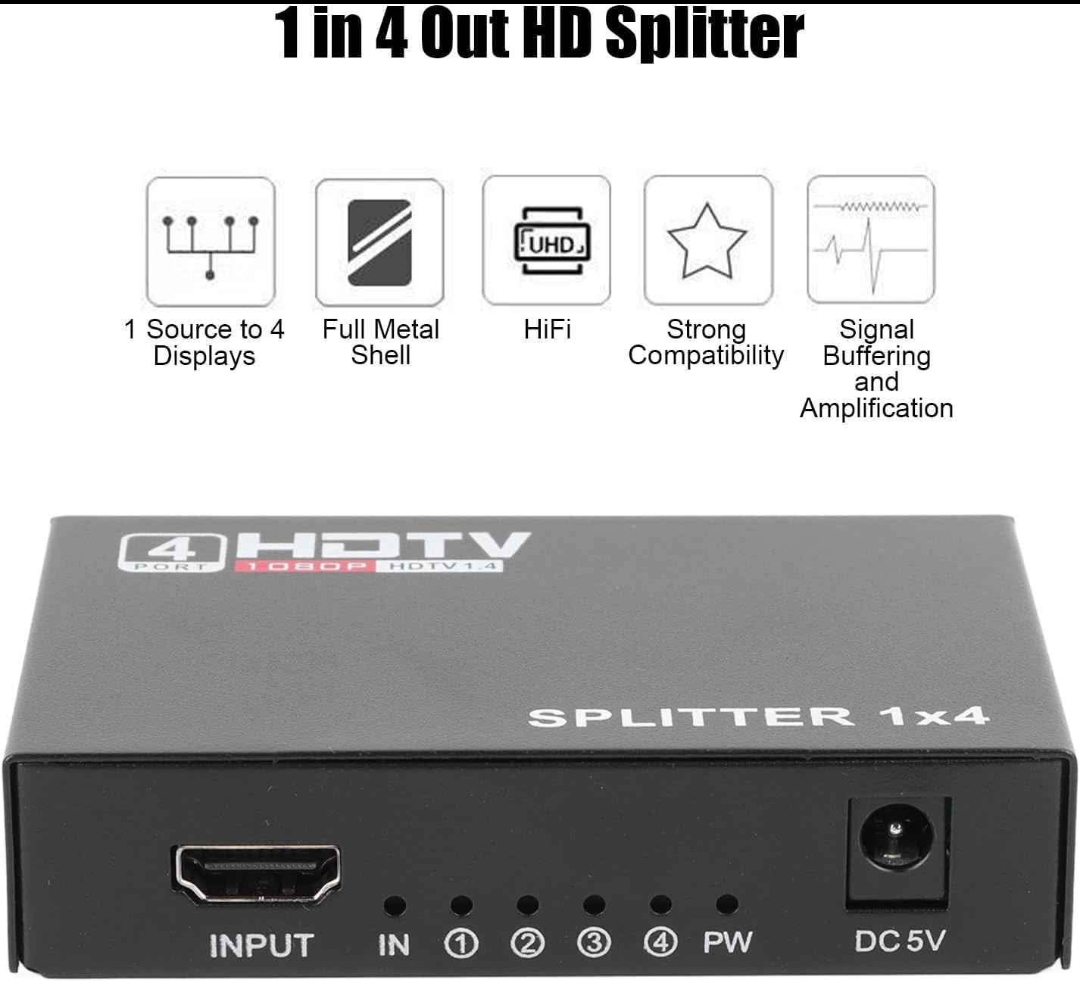 otros electronicos - Divisor HDMI doble salida para pantallas o monitores 2