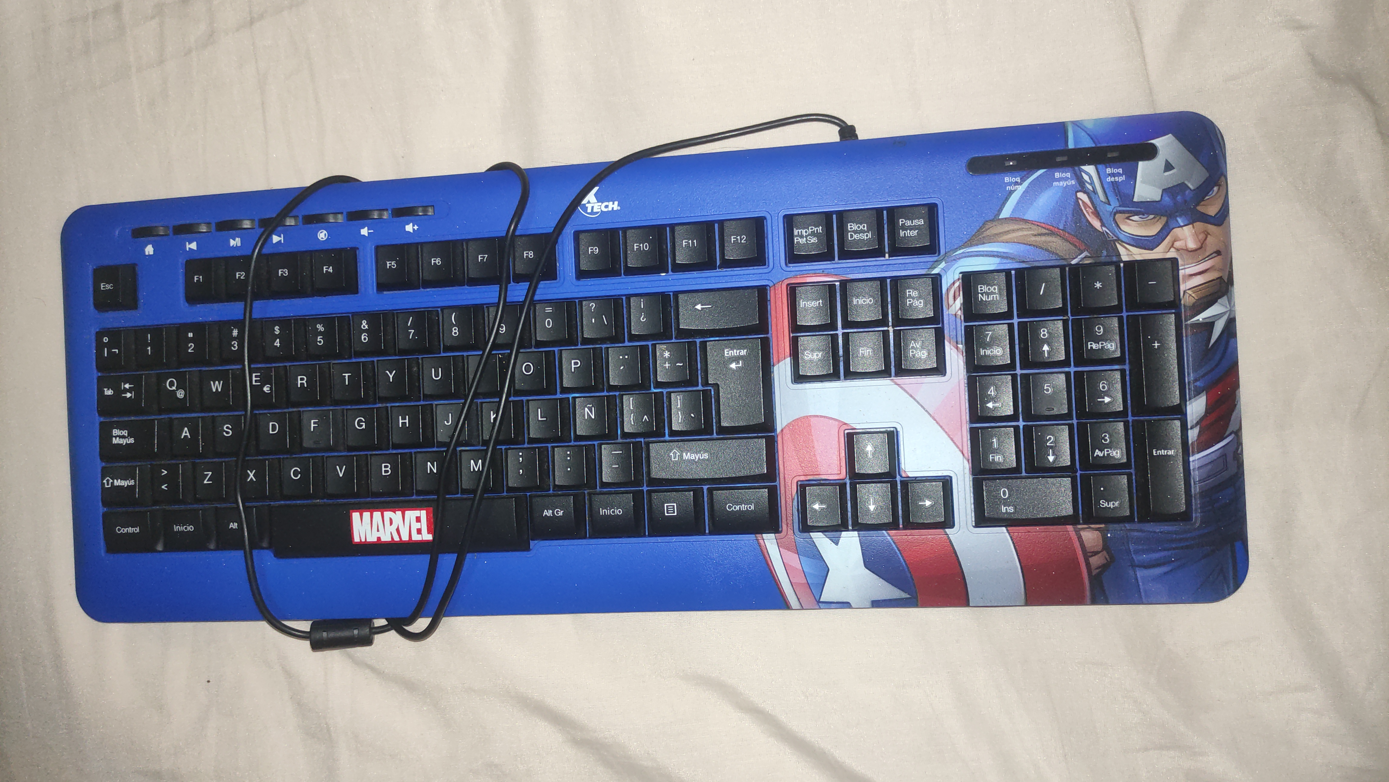 otros electronicos - Teclado Xtech Marvel Capitán América 