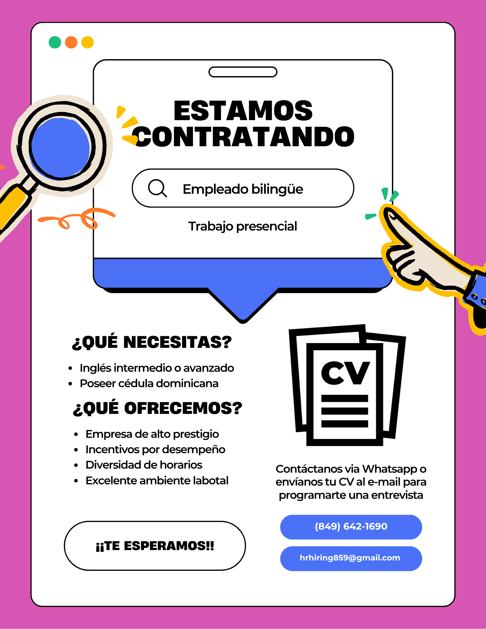 empleos disponibles - Estamos contratando empleados bilingües 0