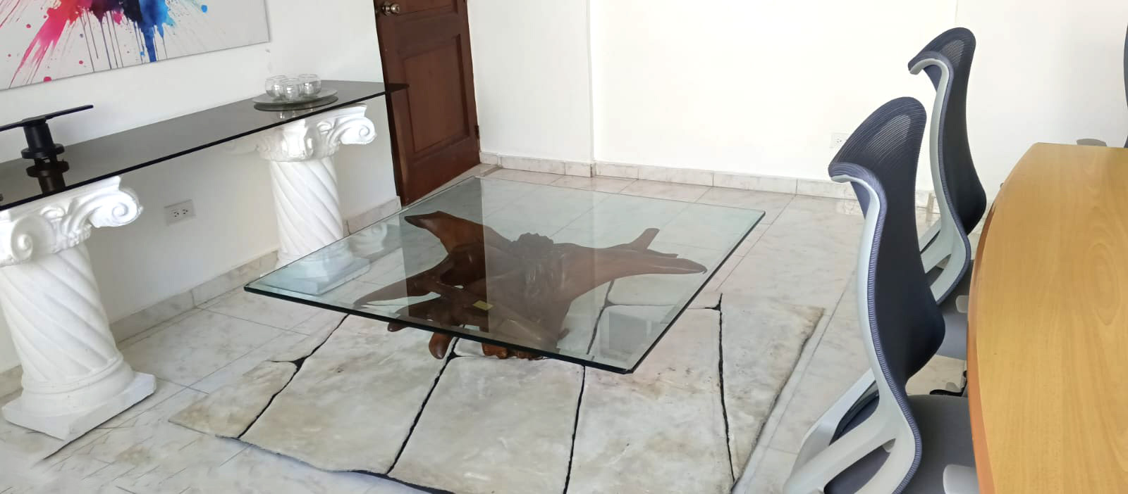 muebles y colchones - Mesa en Caoba del Escultor Dario Grateraux