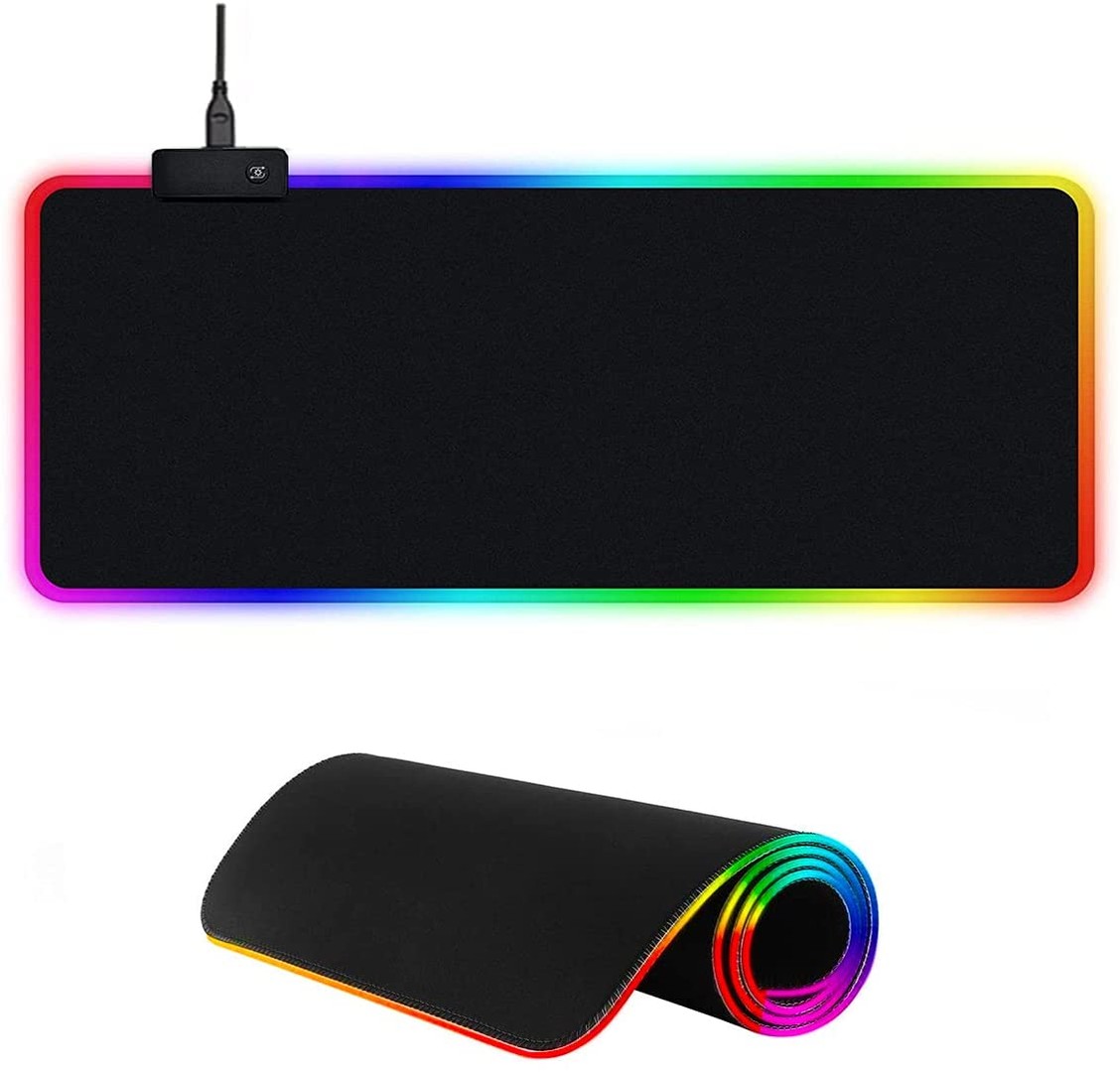 accesorios para electronica - Mousepad Gaming RGB de escritorio para Teclado y Ratón, Goma Impermeable con Bas 2