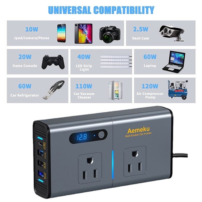 accesorios para electronica - POWER INVERTER 300W D.WORLD DW-7611 5