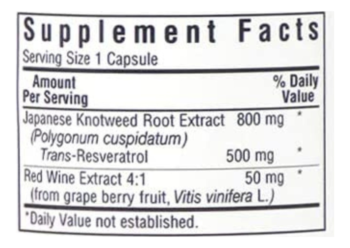 Salud y Equipamiento Médico - Resveratrol 500mg Bluebonnet - Unidad 1