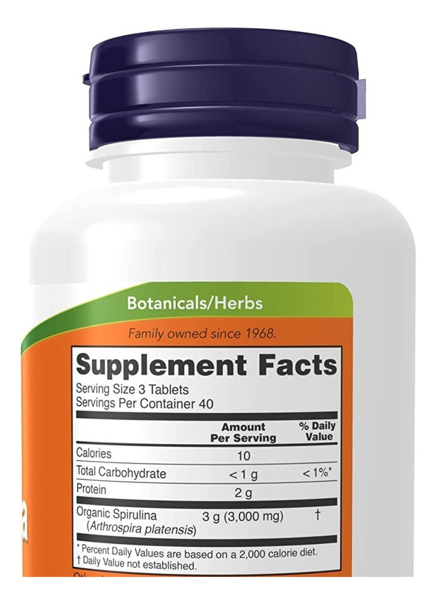 Salud y Equipamiento Médico - Espirulina 120 Tab 3000 Mg Now 1