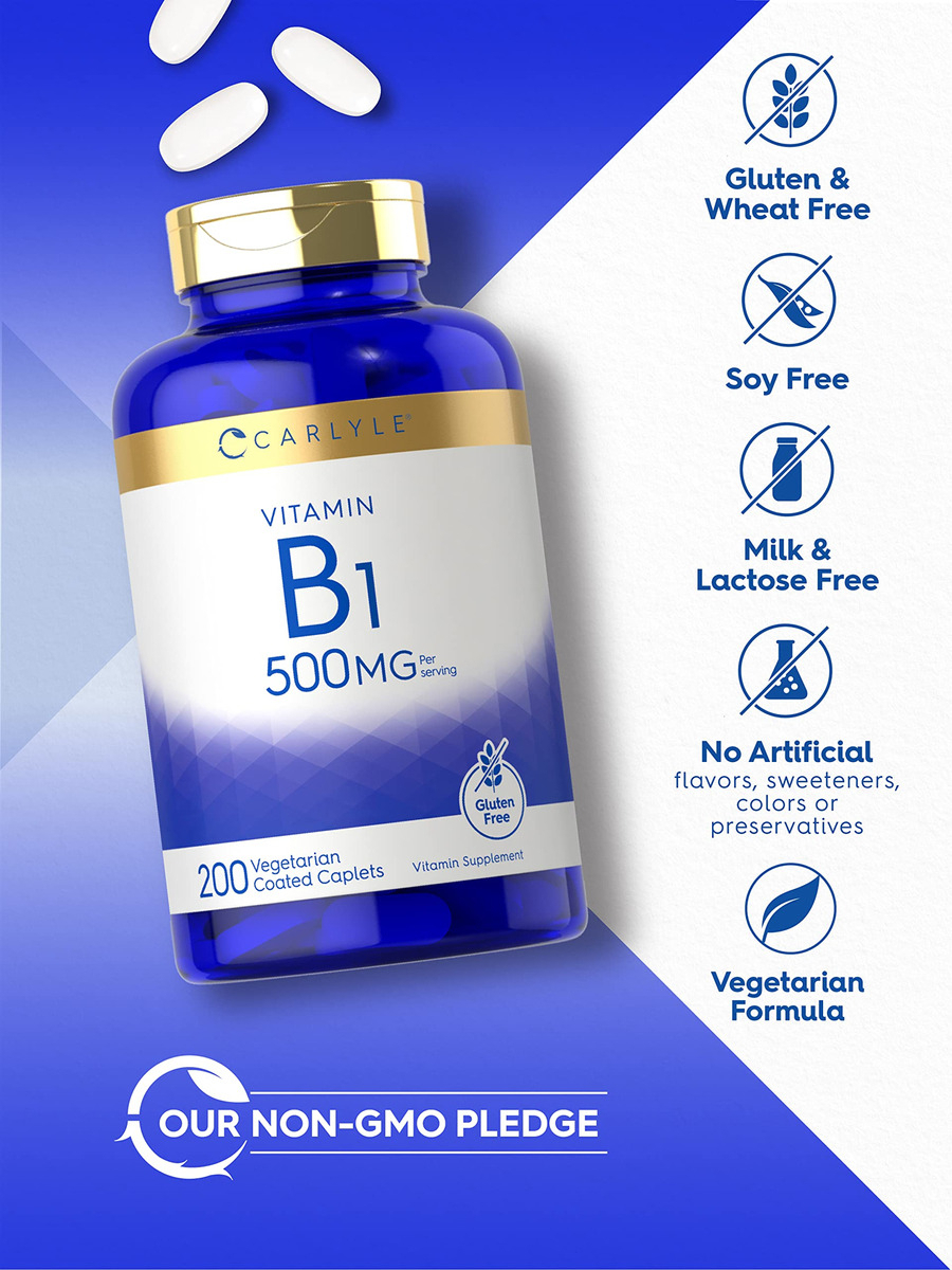 Salud y Equipamiento Médico - Vitamina B1 500mg (tiamina) Carlyle 4
