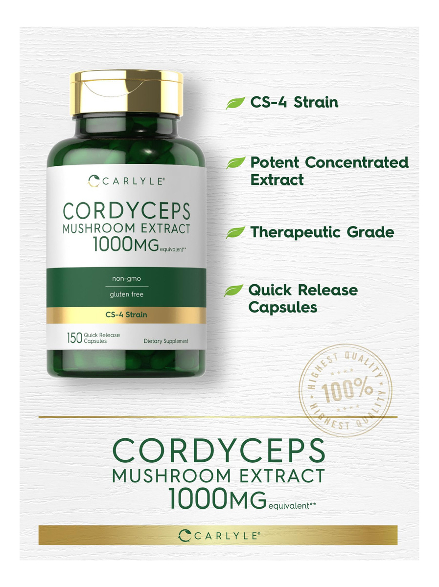 Salud y Equipamiento Médico - Cordyceps Capsulas De Hongos 1000mg Carlyle 3