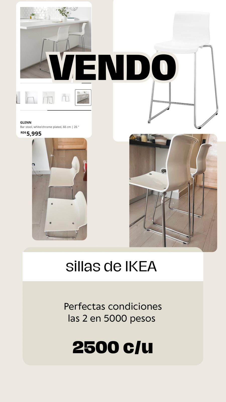 muebles y colchones - SILLAS COMEDOR TIPO ISLA - IKEA 5