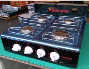 cocina - ELECTROKING ESTUFA P/MESA NEGRA 4 HONRILLAS