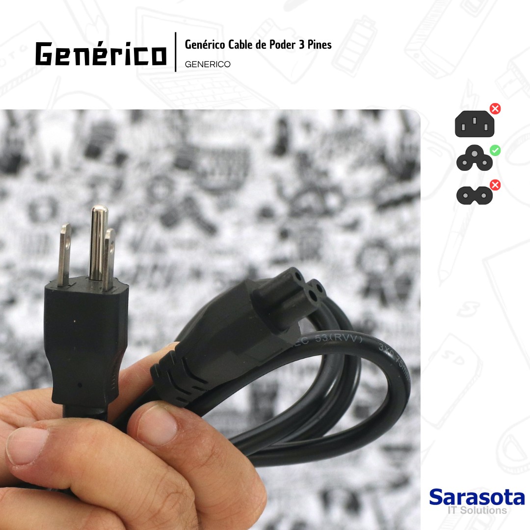 accesorios para electronica - Cable de fuente de 6 pies, 3 pines 1