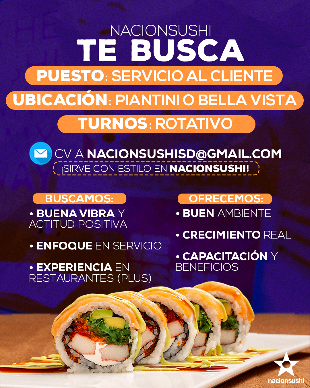 empleos disponibles -  NACIÓNSUSHI TE ESTÁ BUSCANDO!!! 0