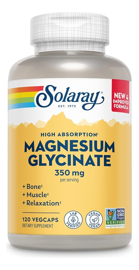 Salud y Equipamiento Médico - Glicinato De Magnesio Solaray, Bisglicinato 100%