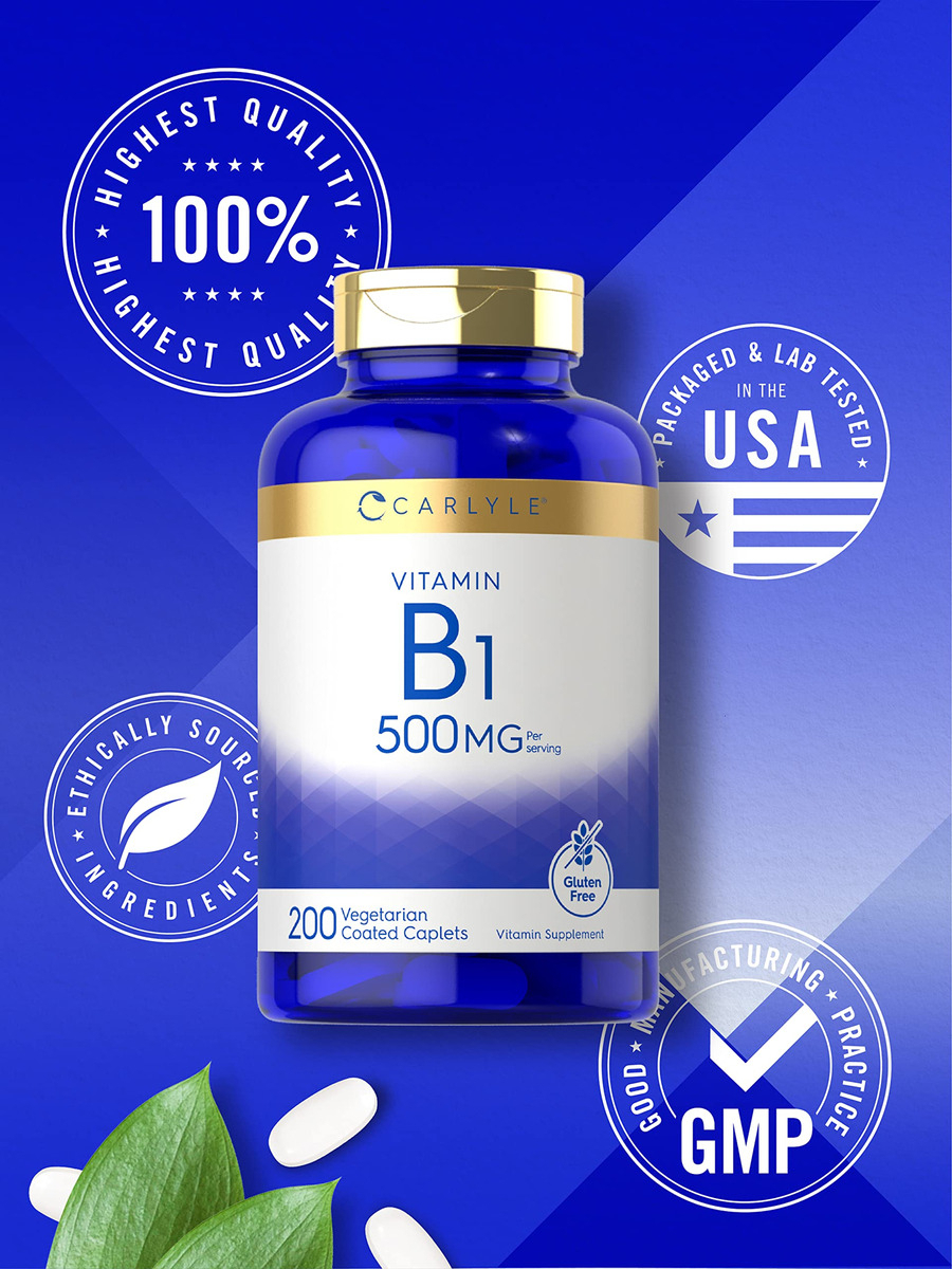 Salud y Equipamiento Médico - Vitamina B1 500mg (tiamina) Carlyle 5