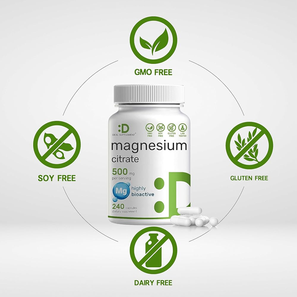Salud y Equipamiento Médico - Deal Suplemento Citrato De Magnesio 500mg, 240 Cápsulas | Ol 2