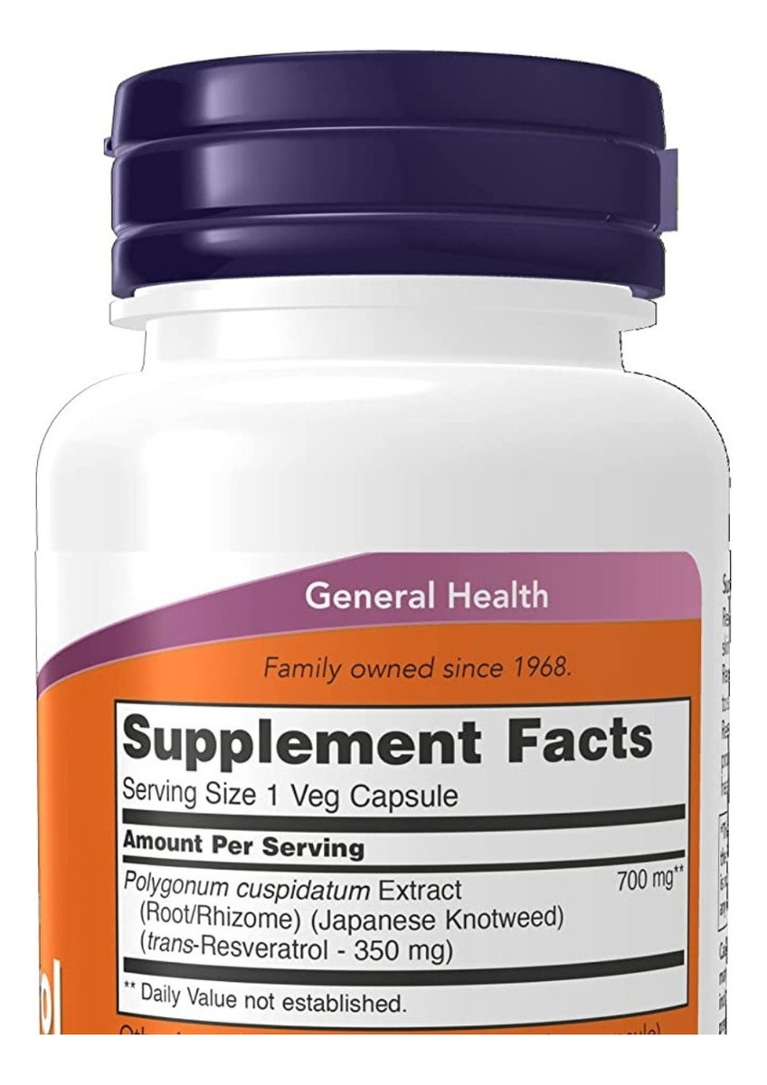 Salud y Equipamiento Médico - Resveratrol 60 Caps 700 Mg Now - U - Unidad A $3332 1