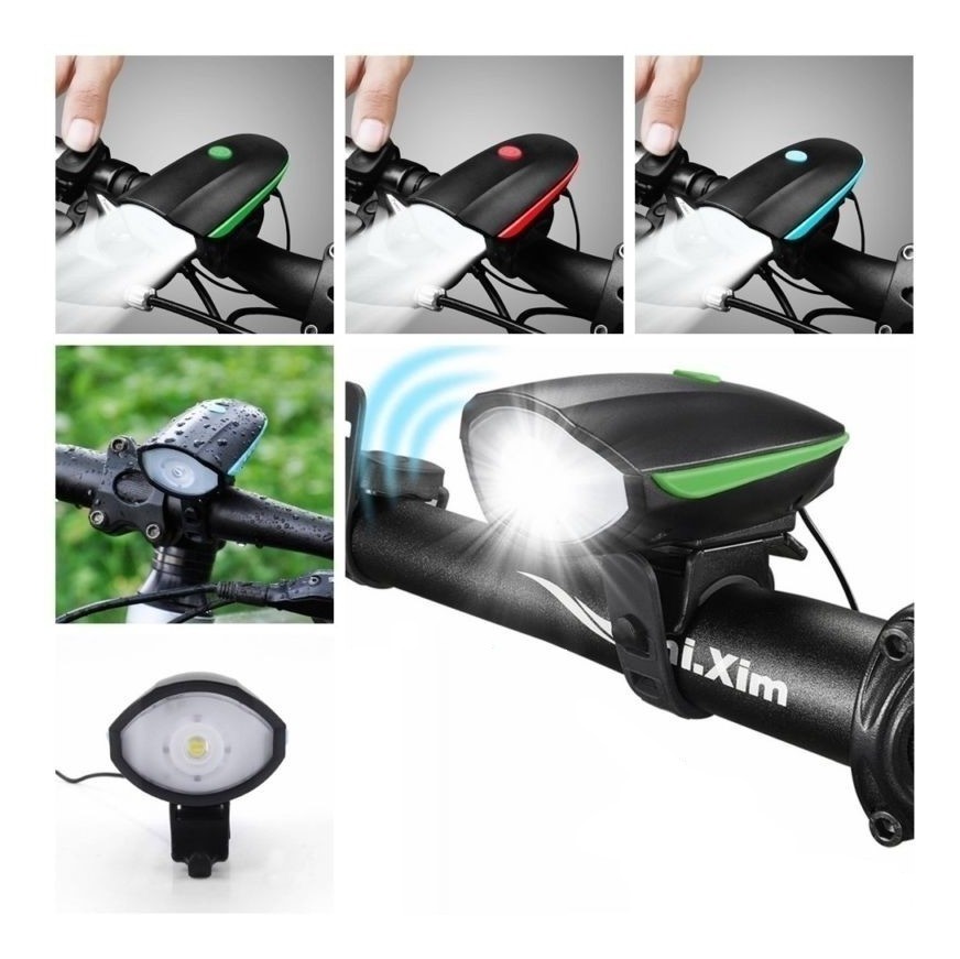 bicicletas y accesorios - Bocina + Luz LED Foco Bicicleta. RECARGABLE BIKE ciclismo MTB ARO 29 27 3