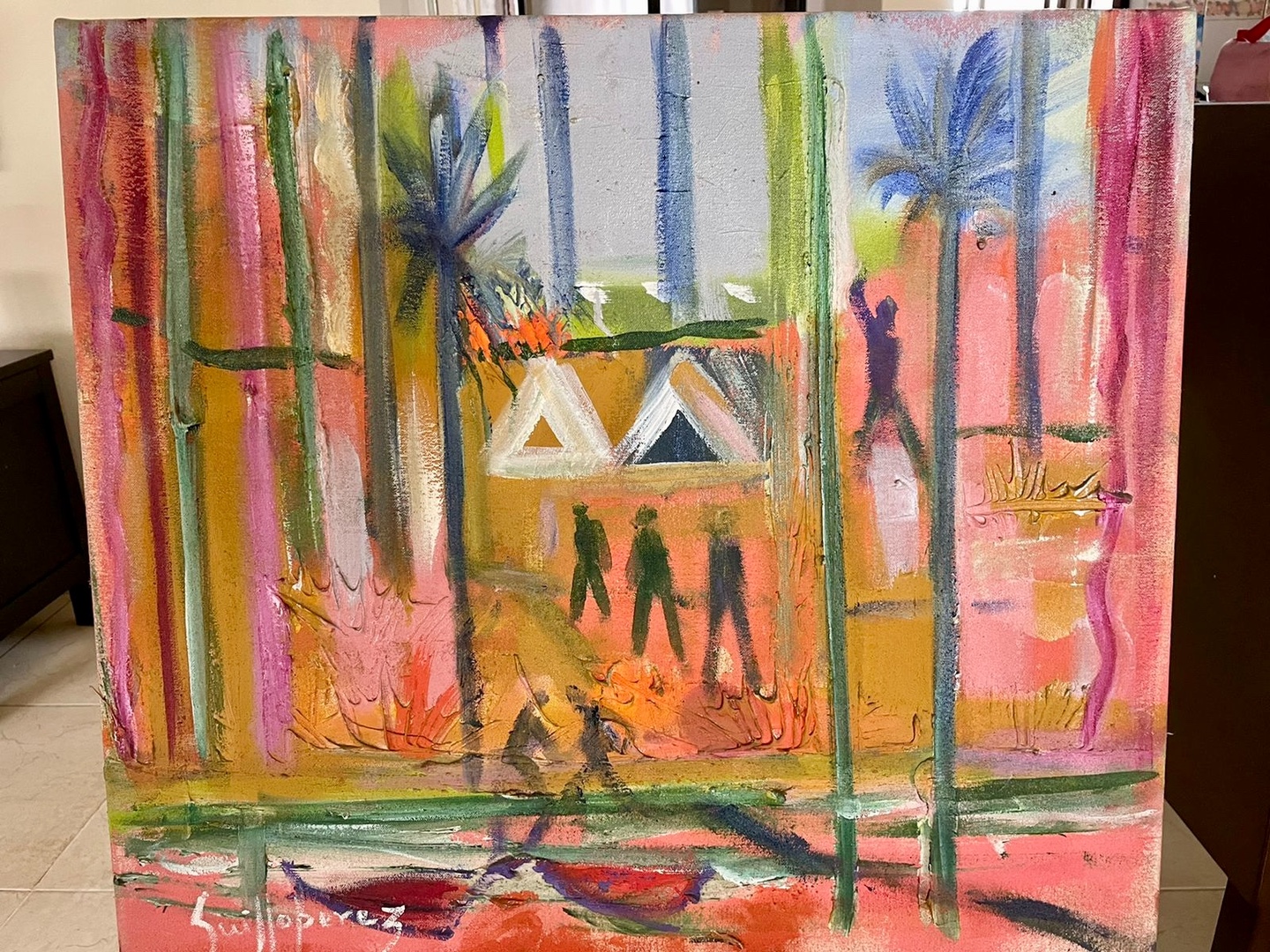 decoración y accesorios - Guillo Pérez "Paisaje en la playa" Original 20" x 24" US$2,500.00  0