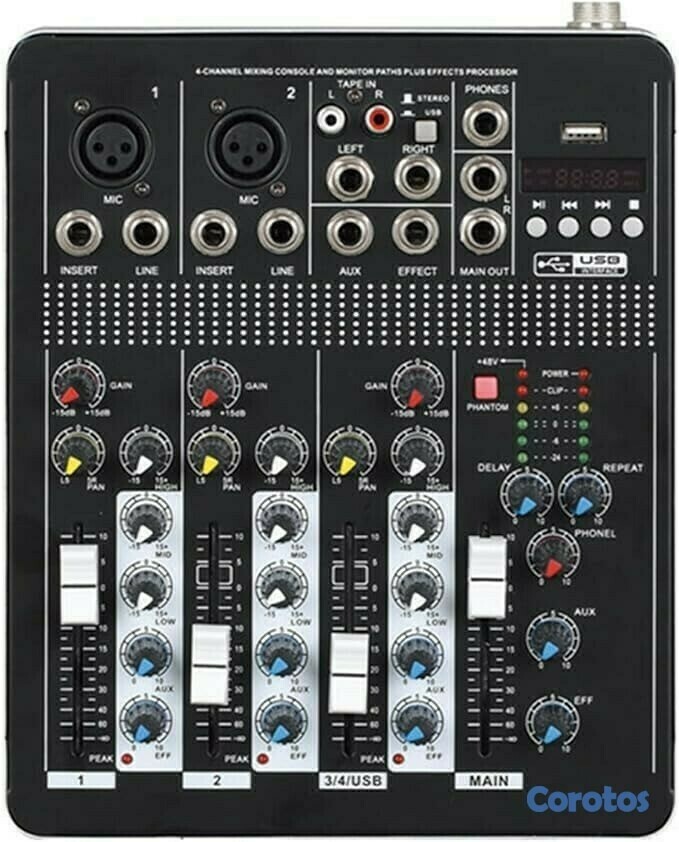 accesorios para electronica - Mezclador de audio de 4 canales T4-USB mixer amplificador para sonido de alta ca 1