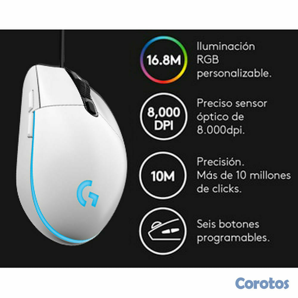 computadoras y laptops - MOUSE LOGITECH G203 LIGHTSYNC GAMING,  OPTICO USB, ILUMINACIÓN RGB  1