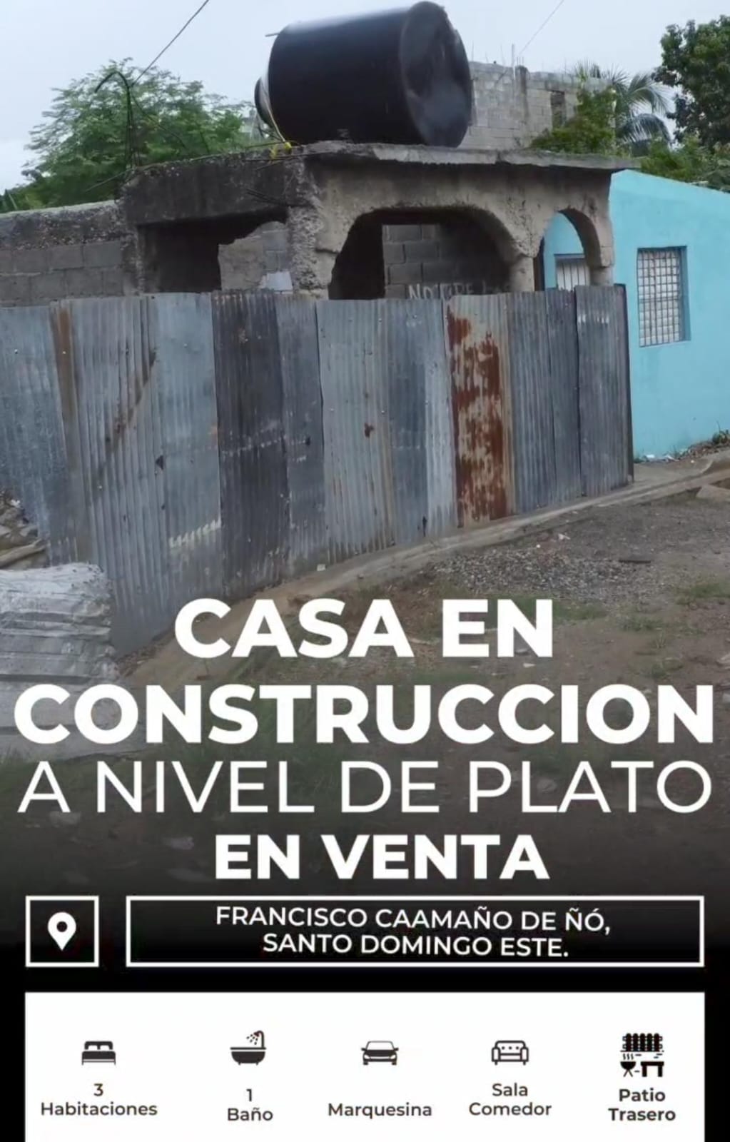 casas - Venta de Casa en Construccion a nivel de Plato