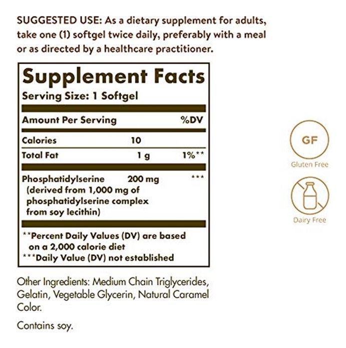 Salud y Equipamiento Médico - Solgar Fosfatidil-serina 200 Mg 60 Capsulas Blandas 1