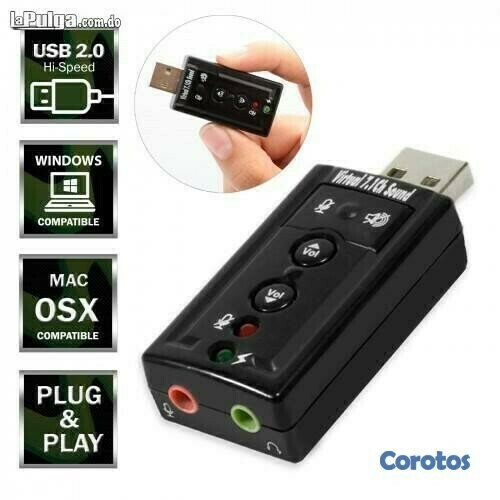 accesorios para electronica - Adaptador USB de sonido - audio para PC 7.1 2