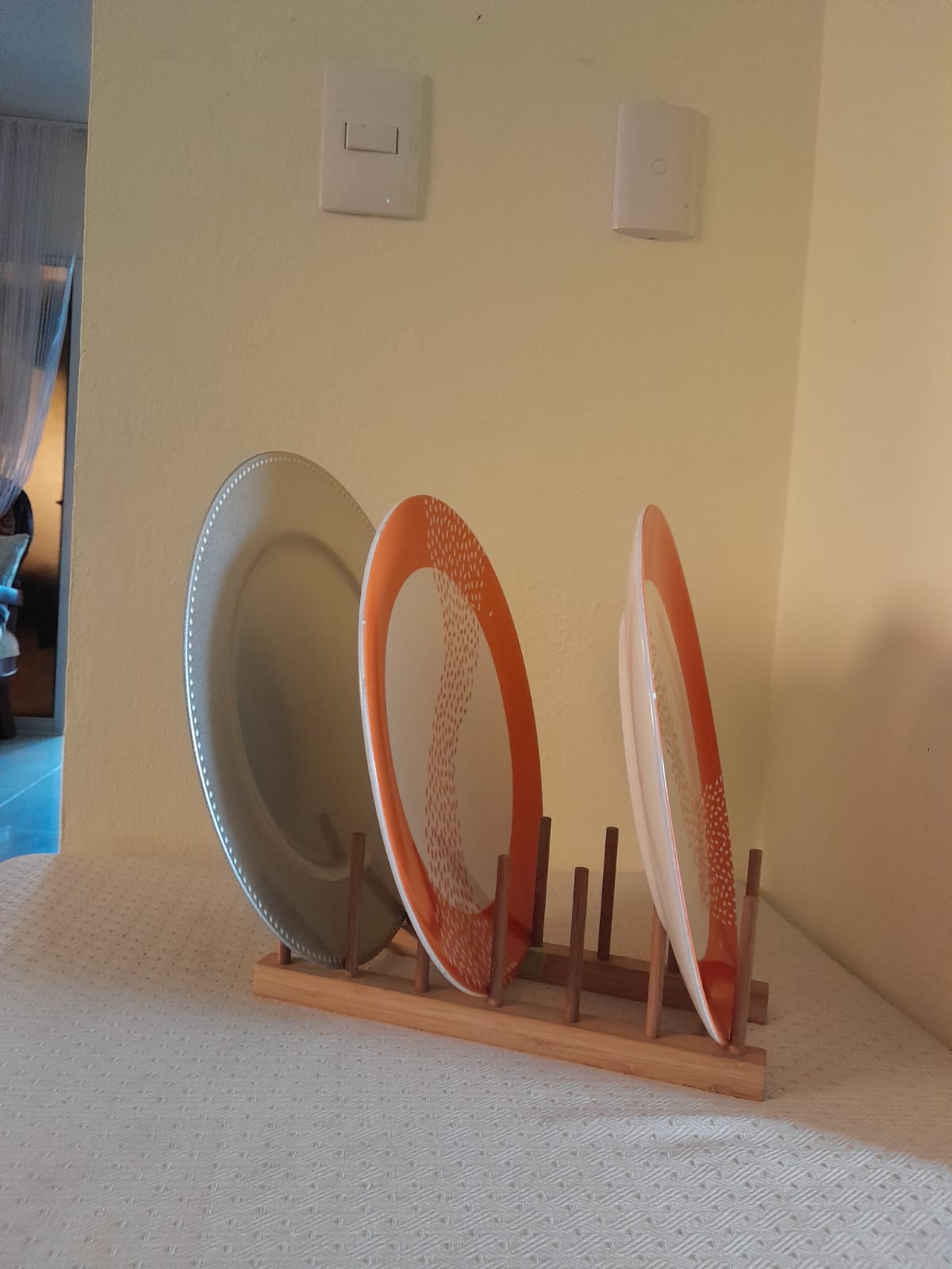 cocina - Soporte para platos de madera bambú 0