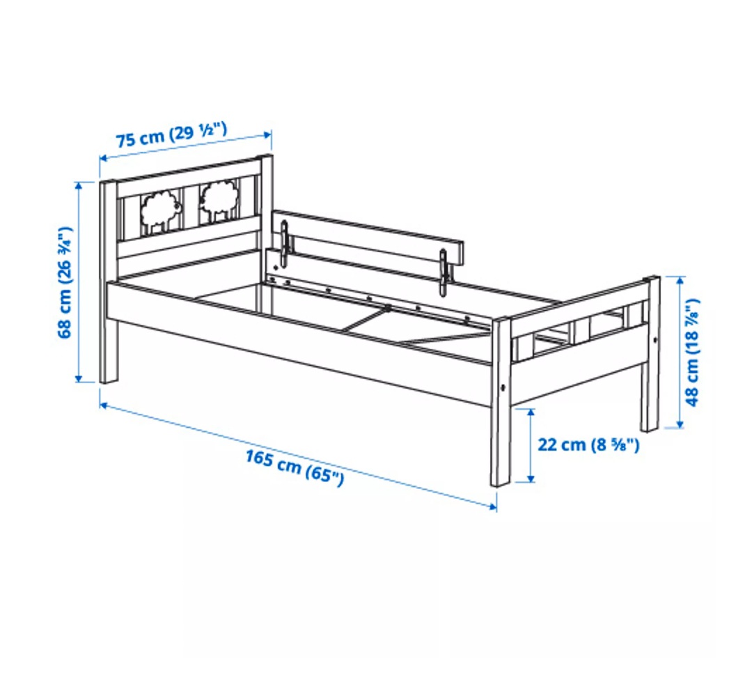 muebles y colchones - Cama para niño o niña con base de tablillas y colchón  2