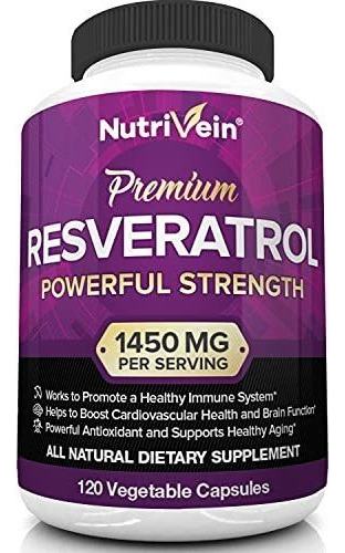 Salud y Equipamiento Médico - Resveratrol 1450mg Antioxidante Inmune Nutrivein 120 Cap 3