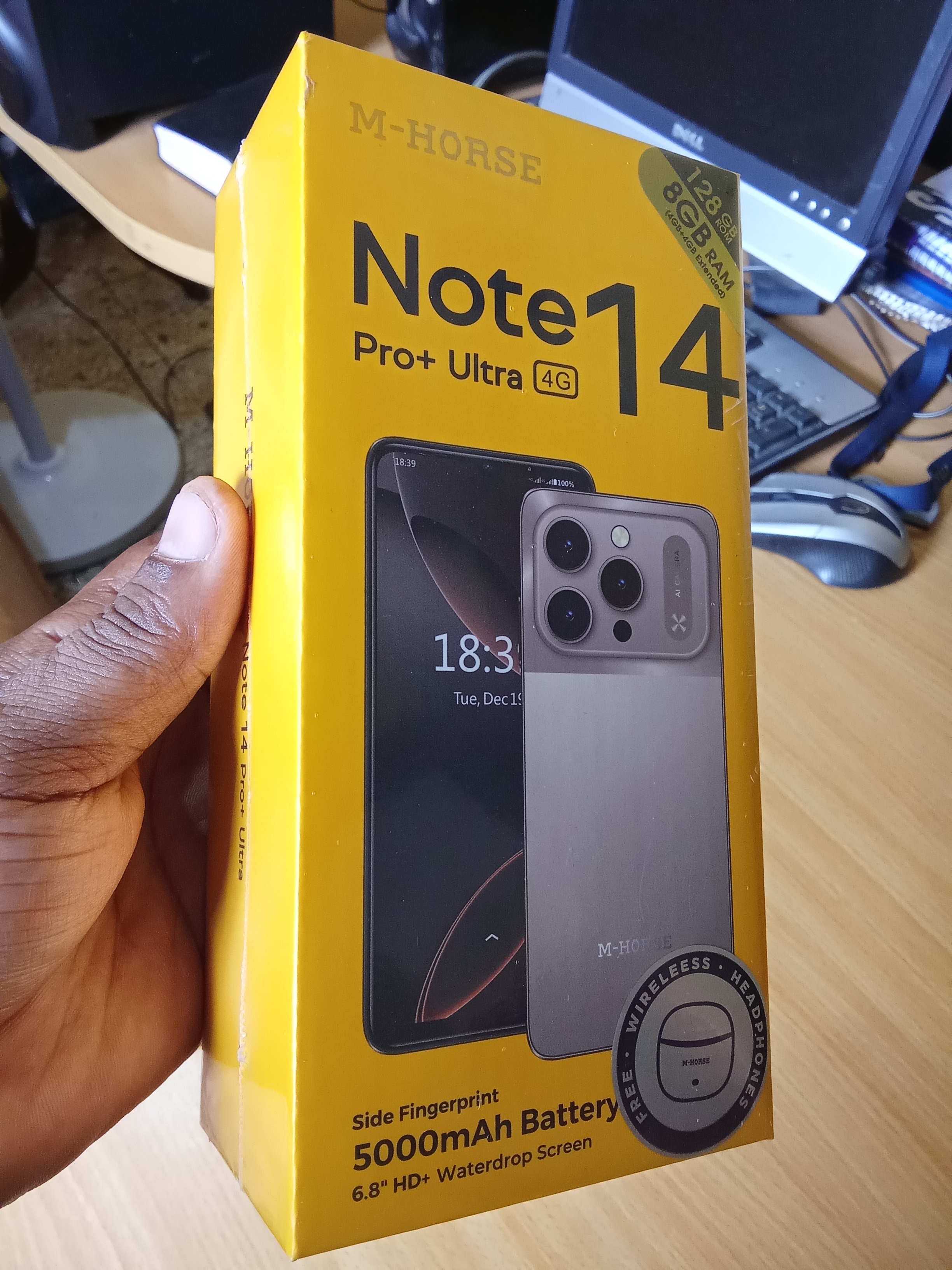 celulares y tabletas - M-Horse Note 14 pro +ultra 128gb, 8gb de Ram color dorado nuevo con su caja. 2