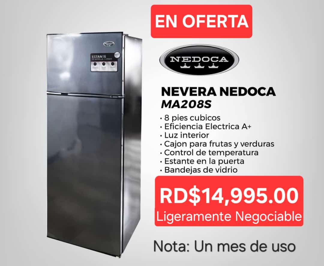 electrodomesticos - Nevera Nedoca 8 pies cúbicos Like New 2