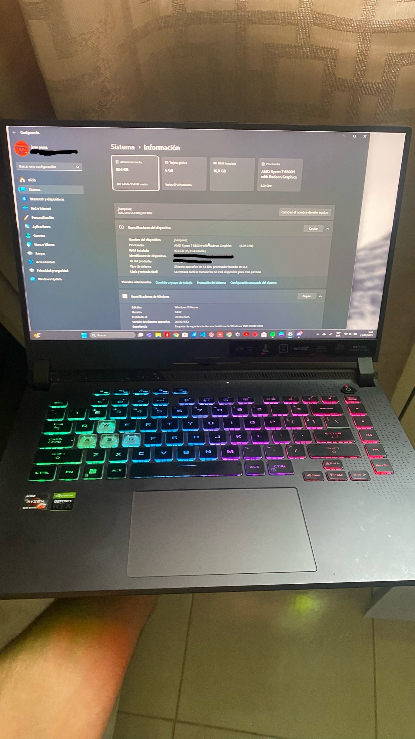 computadoras y laptops - laptop gaming Asus Rog Strix G15 3060 | AMD Ryzen 7, 16 RAM, 1TB SSD negociable. 1
