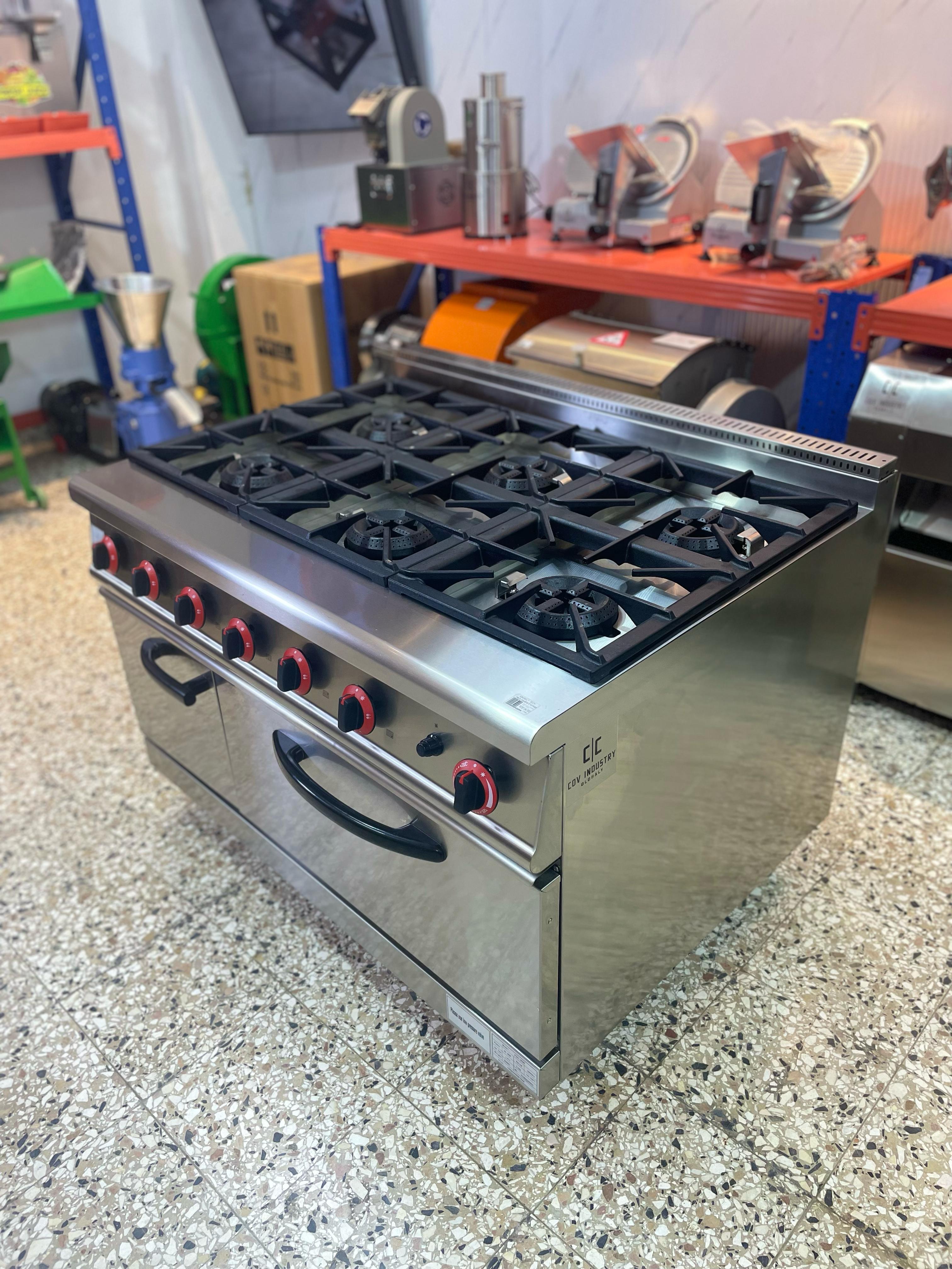 equipos profesionales - Estufa industrial comercial de 6 hornillas y horno 2