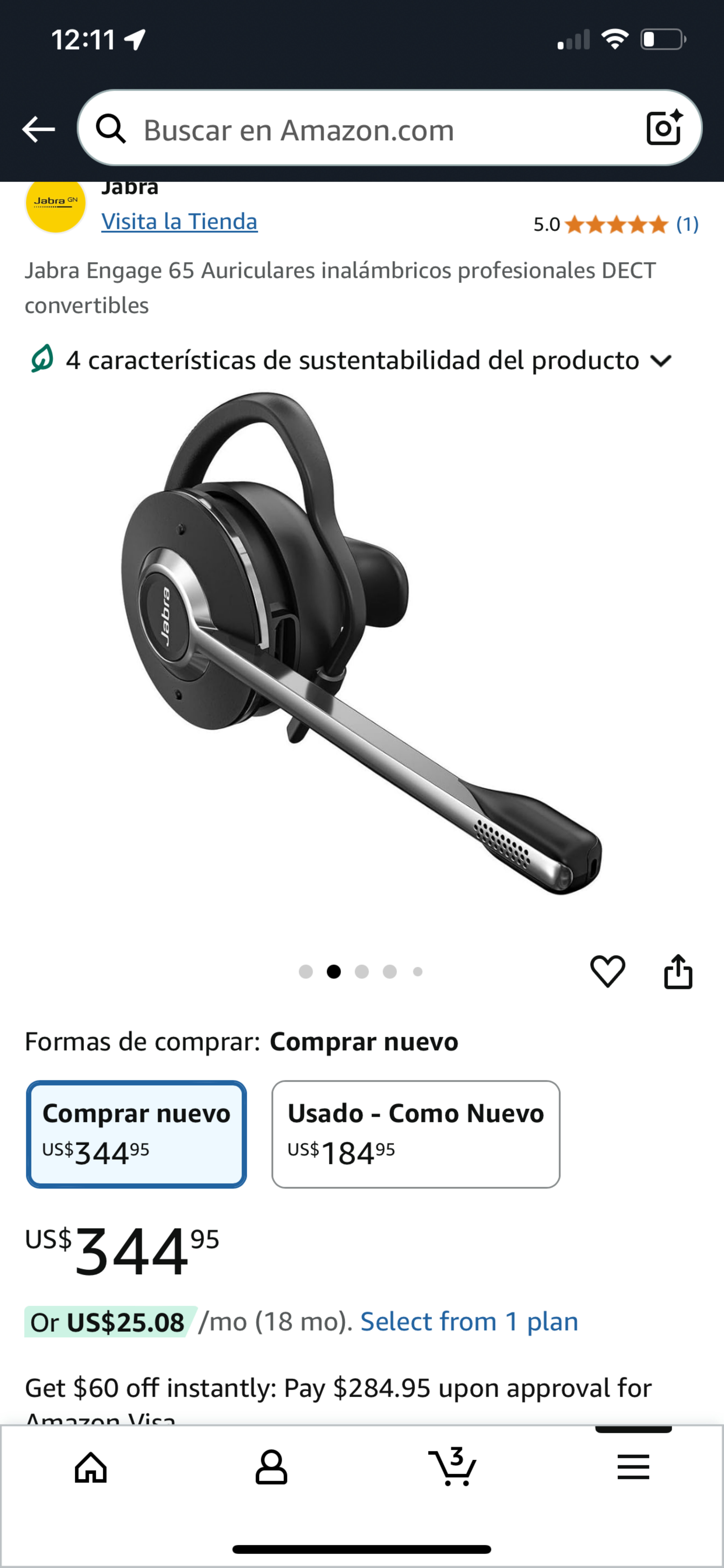 camaras y audio - Auriculares inalámbricos profesionales marca Jabra  1