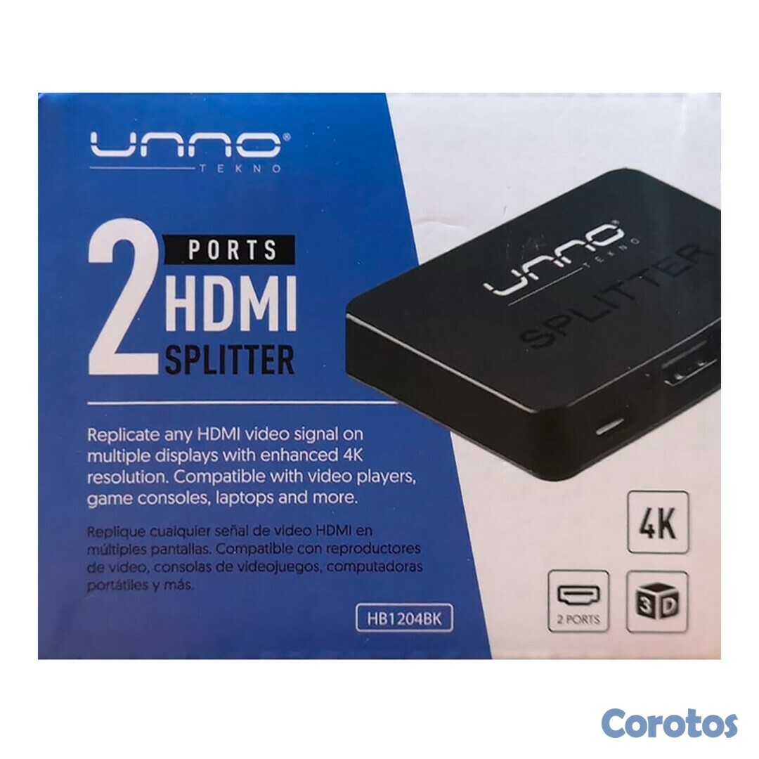 computadoras y laptops - SPLITTER HDMI 4K DE 2 PUERTOS HB1204BK
 1