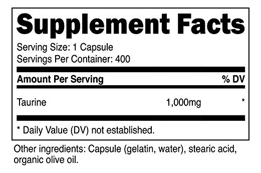 Salud y Equipamiento Médico - Nutricost Taurina 1000mg, 400 Capsulas 3