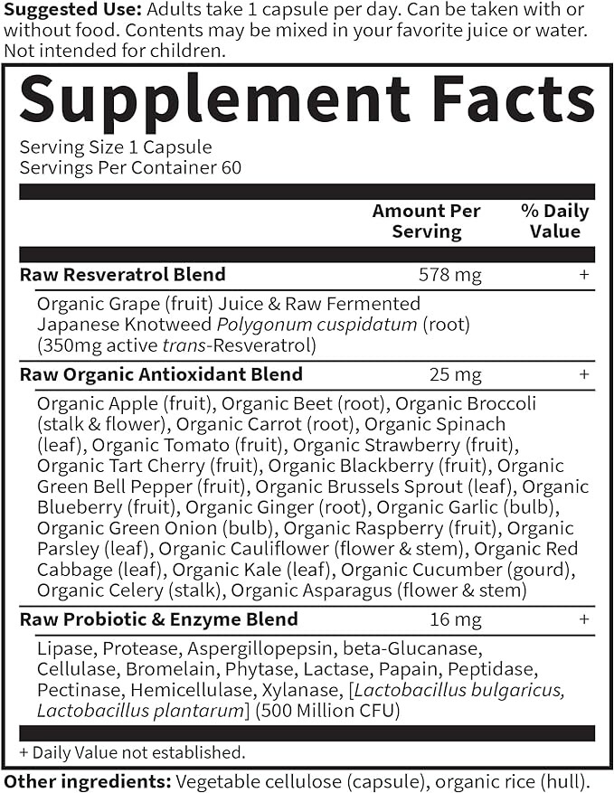 Salud y Equipamiento Médico - Resveratrol 350mg - 60 Cápsulas 1