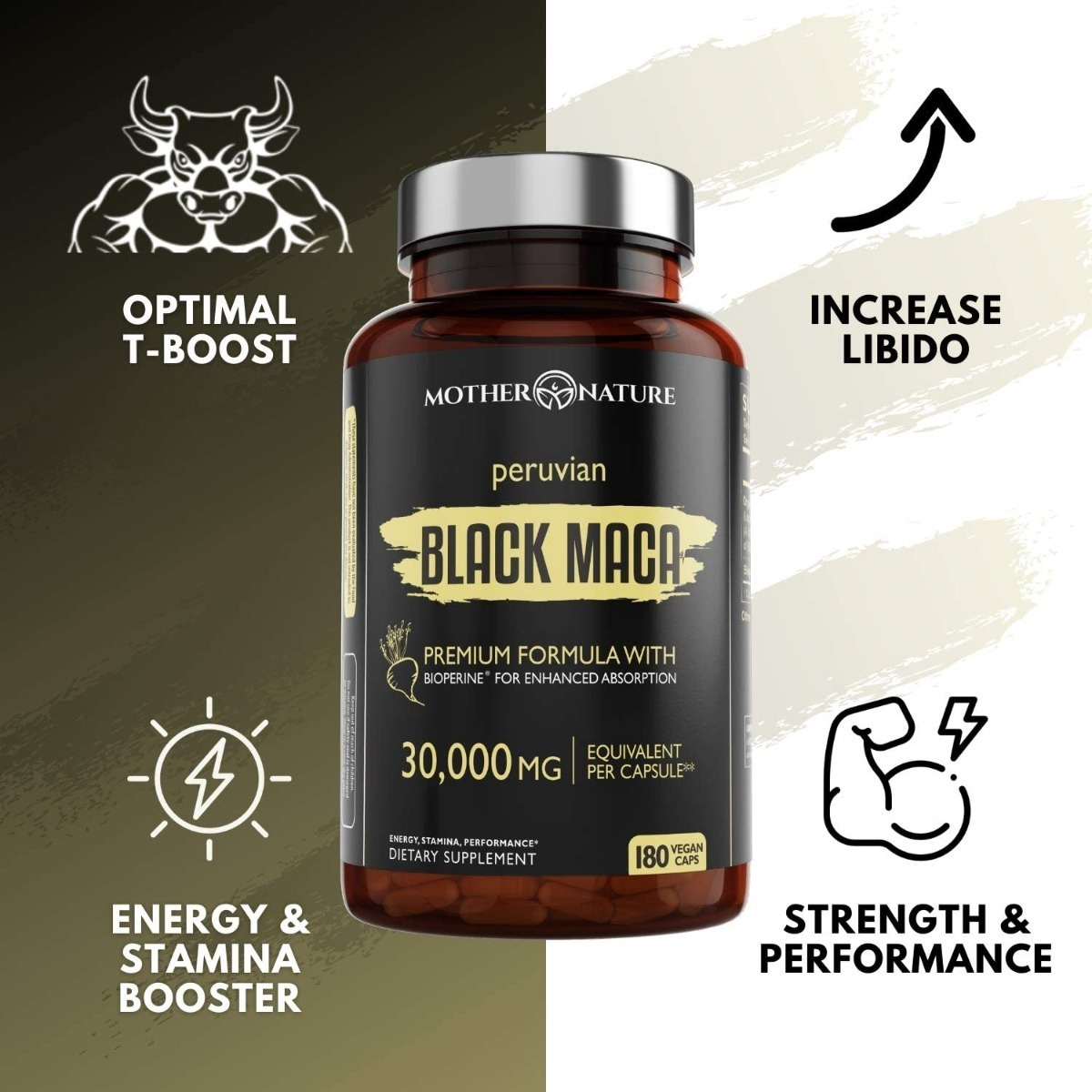 Salud y Equipamiento Médico - Maca Negra Organica 30.000 Mg Hombres Y Mujeres 180 Cap 3