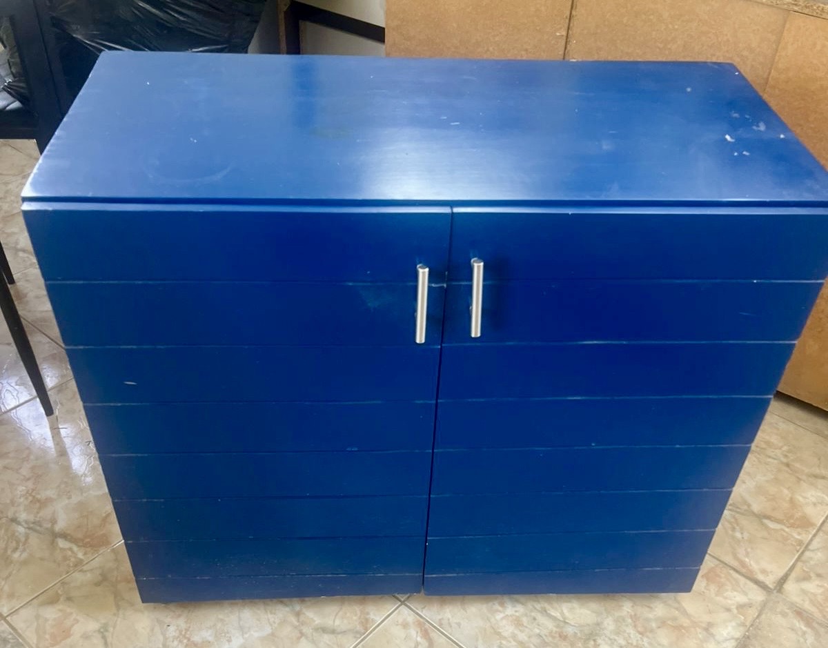 decoración y accesorios - gabinete o estante multiusos de madera con puertas 0