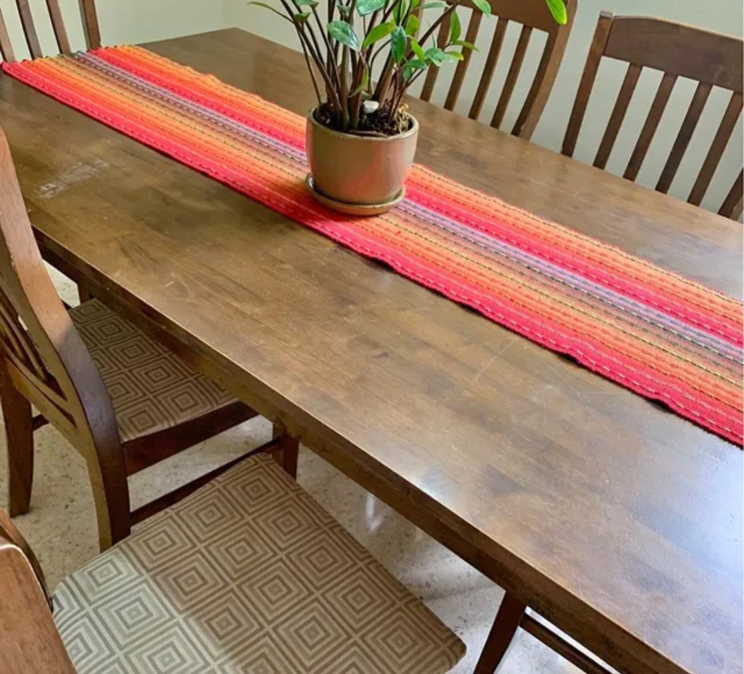 muebles y colchones - Mesa de madera de salon con 6 sillas de madera