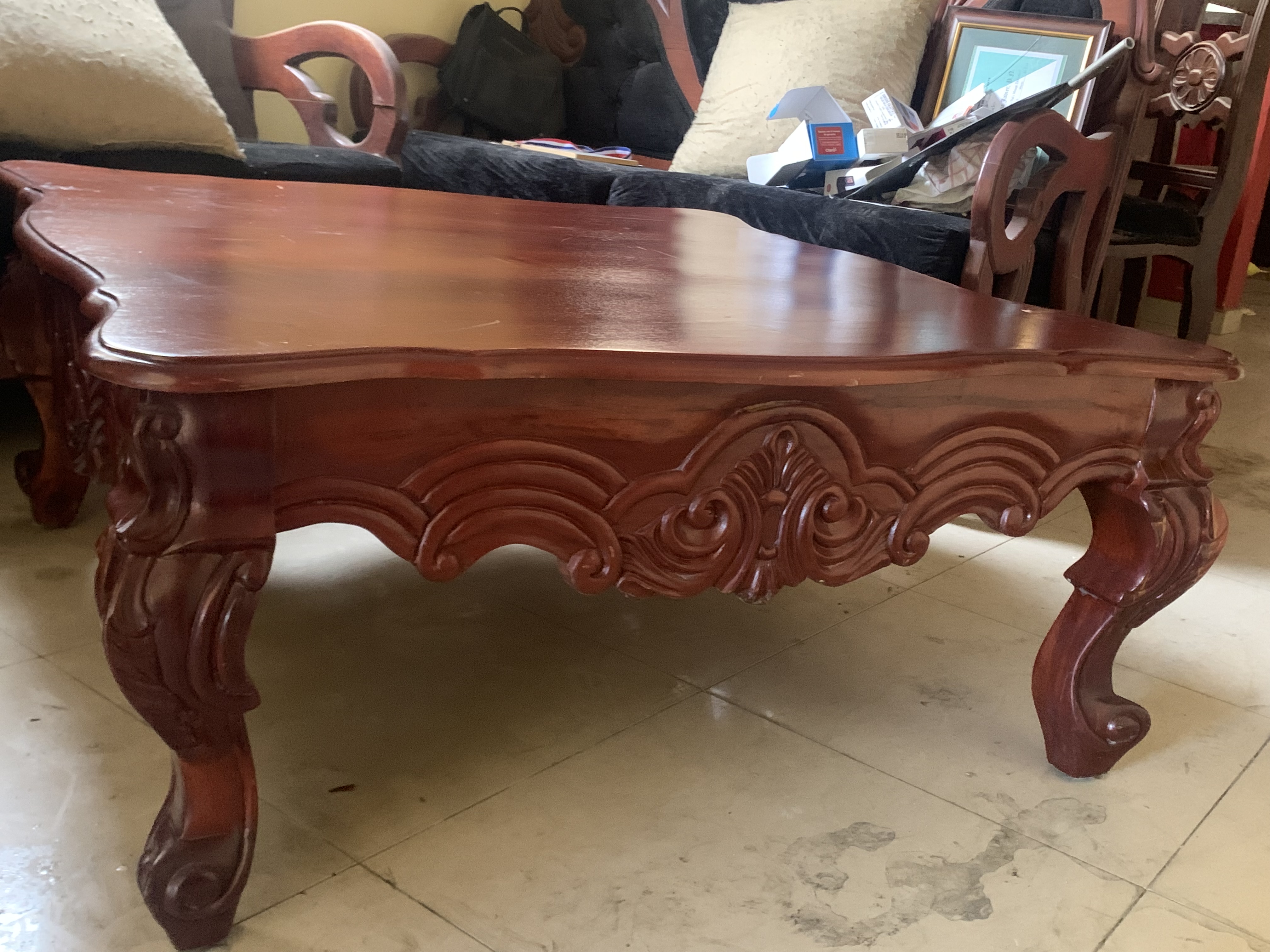 muebles y colchones - Juego de Muebles en Caoba Maciza Tallada – Eleganc 3