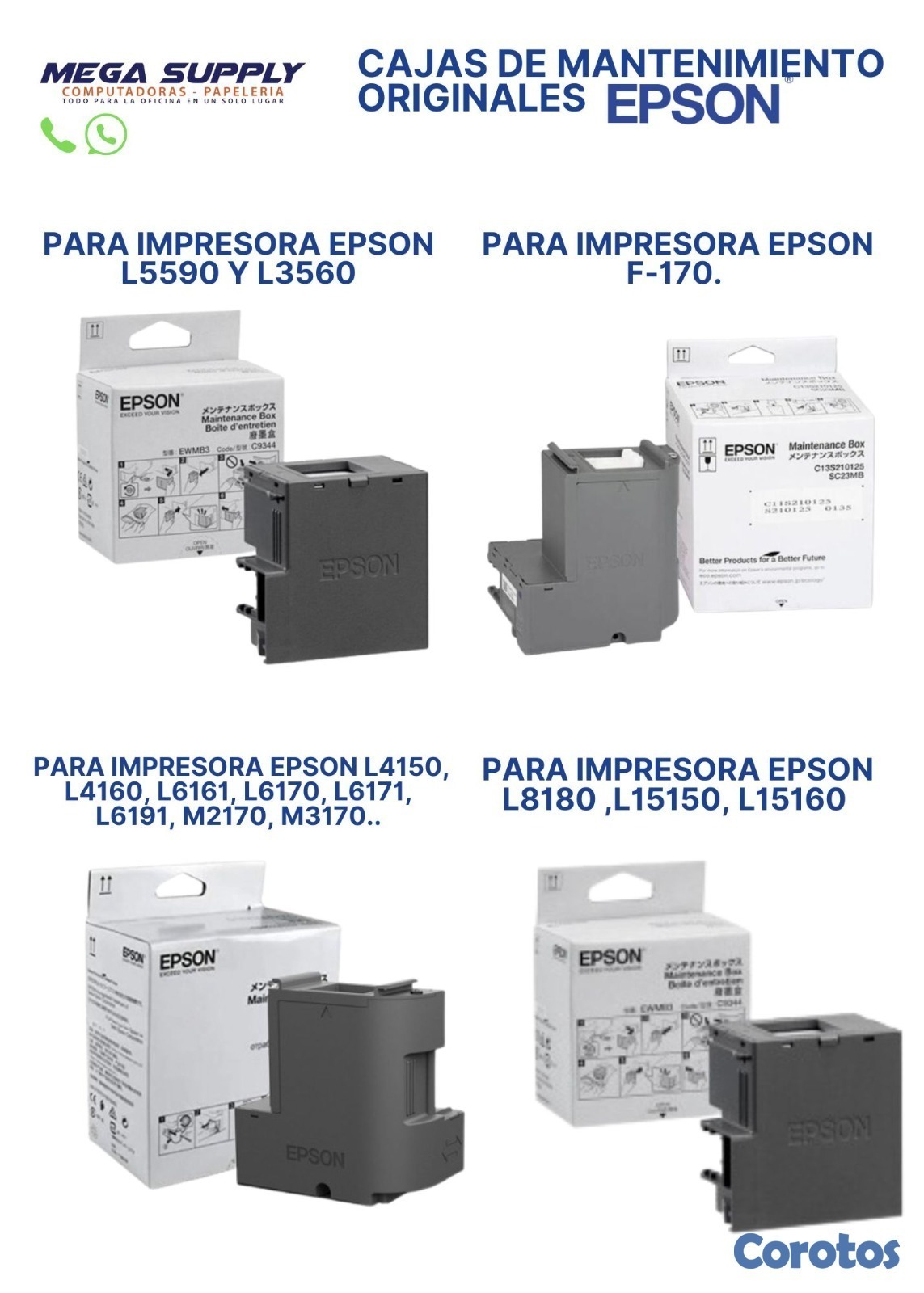 impresoras y scanners - tenemos todas las cajas de mantenimiento epson 