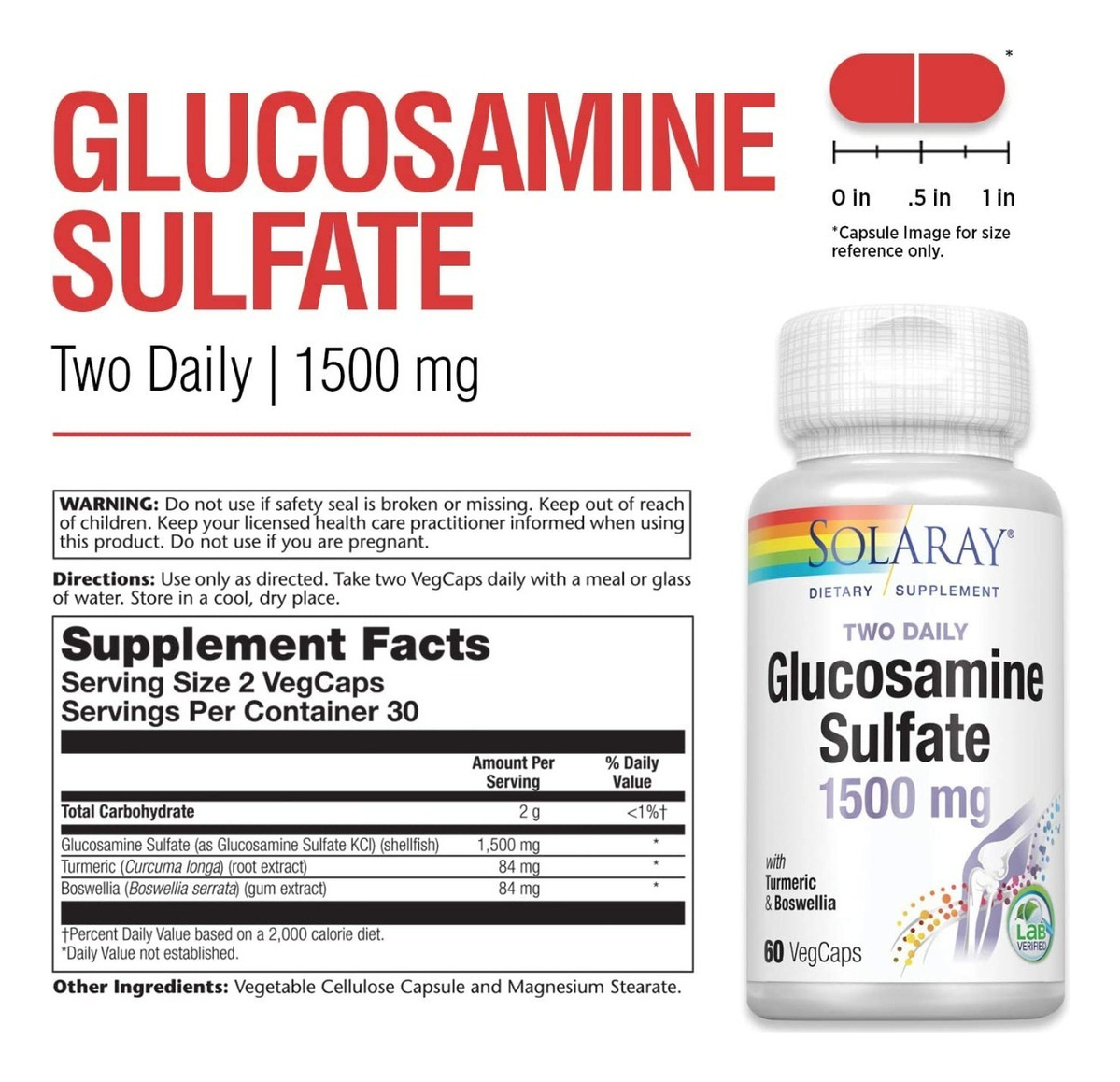 Salud y Equipamiento Médico - Glucosamina 1500 Mg Solaray 1