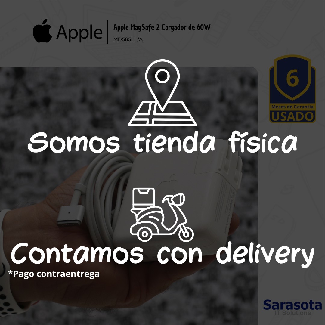 accesorios para electronica - Apple Cargador MagSafe 2 60W para MacBook Pro de 13" Usados 2