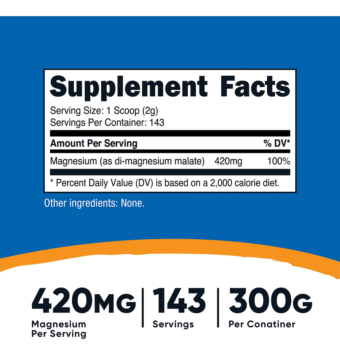 Salud y Equipamiento Médico - Malato De Magnesio En Polvo 300g 420mg Nutricost 1