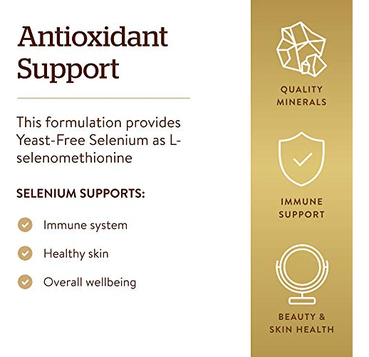 Salud y Equipamiento Médico - Solgar Selenio Sin Levadura 200 Mcg 100 Tabletas Antioxidant 3