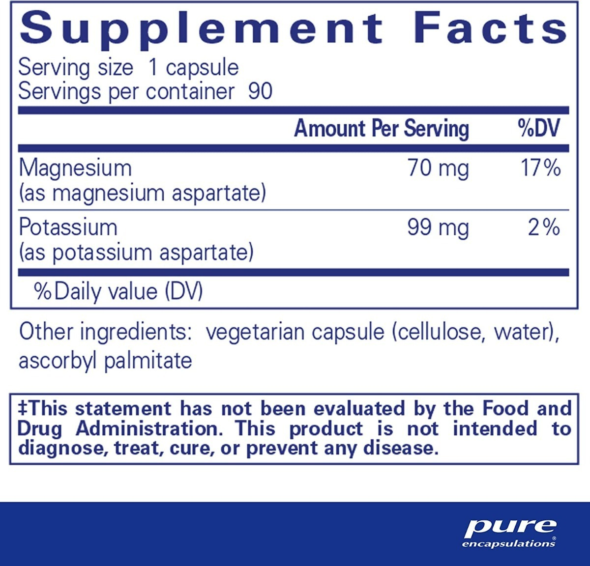 Salud y Equipamiento Médico - Potasio 90 Cap Pure Encapsulation 1