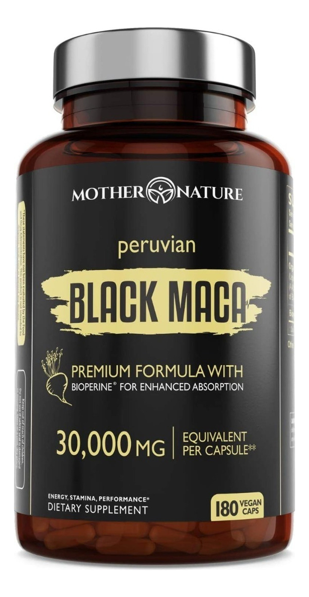 Salud y Equipamiento Médico - Maca Negra Organica 30.000 Mg Hombres Y Mujeres 180 Cap 0