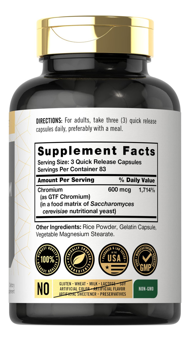 Salud y Equipamiento Médico - Gtf Cromo 600 Mcg | 250 Capsulas 1