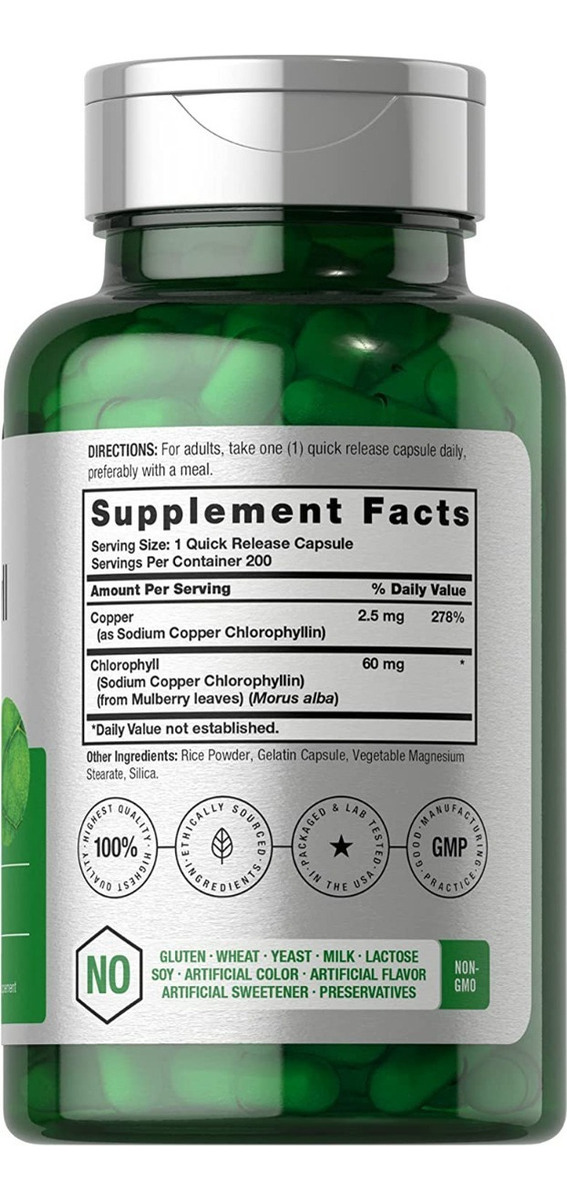Salud y Equipamiento Médico - Clorofila 200 Cap 60mg Horbäach - Ml A - Ml A $880 1